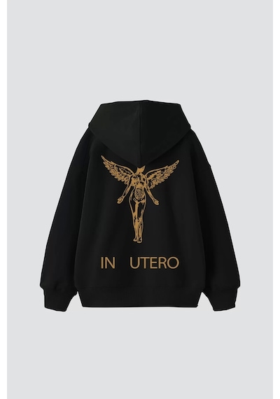 Nirvana Sırt Baskılı Unisex Oversize Beyaz Siyah