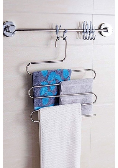 1 Adet Dolap Içi 5katlı Pantolon Eşarp Şal Askısı Akıllı Askı Metal Beyaz Tr Diğer