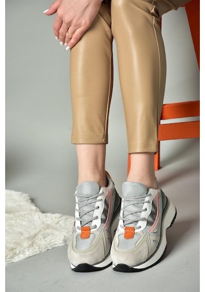 Fox Shoes R312511002 Gri Süet Kadın Spor Ayakkabı Sneakers Gri
