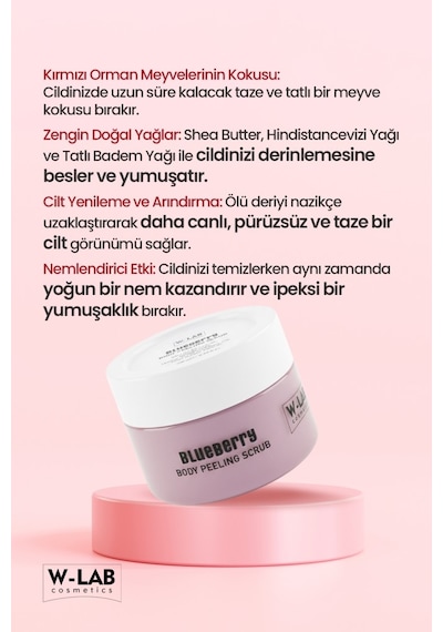 W-Lab Cosmetics Blueberry Body Peeling Scrub 250 Ml