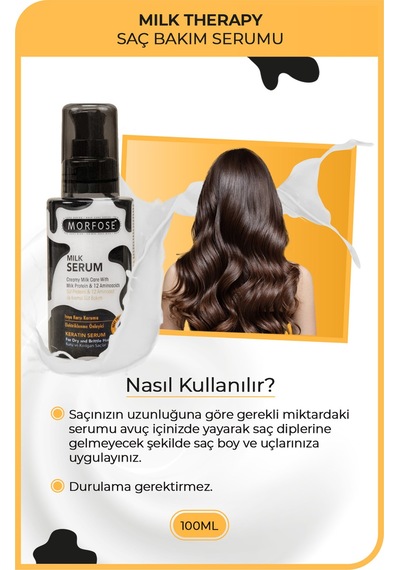 Morfose Milk Therapy Keratin Saç Serumu 100 Ml-yıpranmış Saçları Onarıcı, Yumuşak Ve Canlı Saçlar