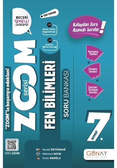7.Sınıf Zoom Fen Bilimleri Soru Bankası 2022-2023 Günay Yayınları