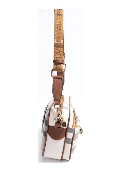 Silver Polo Sp1267 Kadın Çapraz Çanta Ekose Krem-taba