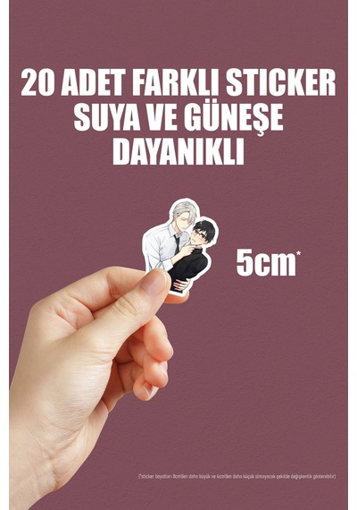 Yuri On Ice Anime Telefon Laptop Bullet Journal Yapışkanlı Folyo Sticker Paketi 20 Adet Çok Renkli