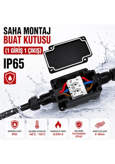 İp 65 Saha Montaj Buat Kutusu 1 Giriş 1 Çıkış
