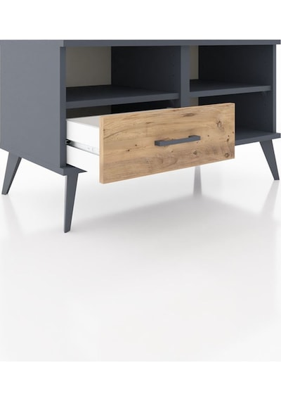 Hyperion Şifonyer 2 Raflı Tek Çekmeceli 88x44x48 Antrasit-antrasit/çam Antrasit/çam Hyperion Şifonyer 2 Raflı Tek Çekmeceli 88x44x48 Antrasit-antrasit/çam Antrasit/çam