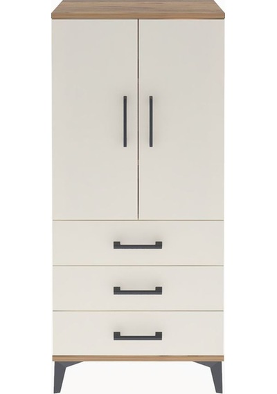 Arges Dolap 3 Raflı 3 Çekmeceli 2 Kapaklı 60x30x134 Çam-aytaşı Çam