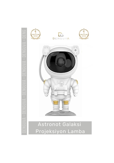 Projeksiyon Uzay Kumandalı Yıldız Gökyüzü Gece Lambası Modern Astronot Galaksi Projeksiyon Lamba Çok Renkli