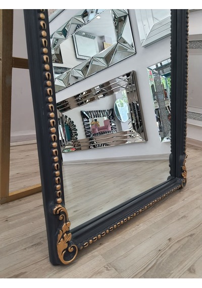 Ayna Denizi Princess Anthracite Gold Model Antrasit Altın Renk Dekoratif Ayaklı Boy Aynası Antrasit - Altın
