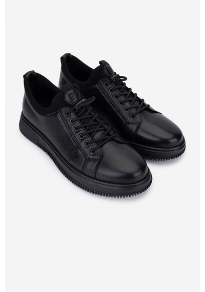 Valmenti Erkek Hakiki Deri Siyah Sneakers & Spor Ayakkabı 1204 0461-2297 Erk Ayk Y26 Sıyah Atlas