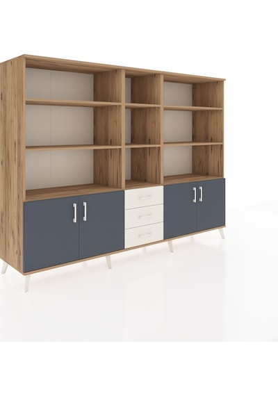 Hyperion Dolap 11 Raflı 3 Çekmeceli 4 Kapaklı 220x44x163 Çam-antr Çam-antrasit/aytaşı Hyperion Dolap 11 Raflı 3 Çekmeceli 4 Kapaklı 220x44x163 Çam-antr Çam-antrasit/aytaşı