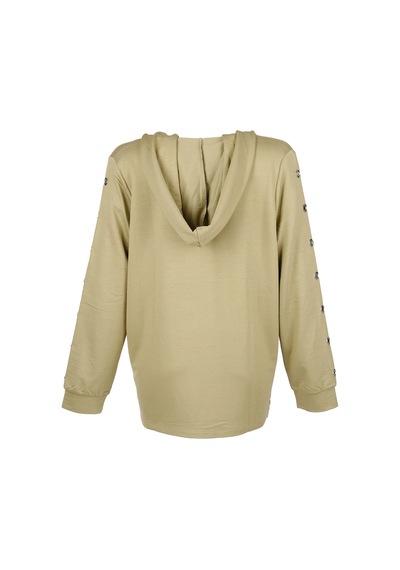 Vedi-bb Oversize Kapüşonlu Uzun Kol Kadın Sweatshirt - Günlük Rahat Şık Kekik