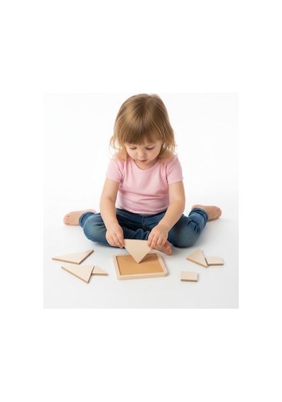 Doğal Montessori Eğitici Denge Oyunu - El Yapımı Yapboz Puzzle Seti