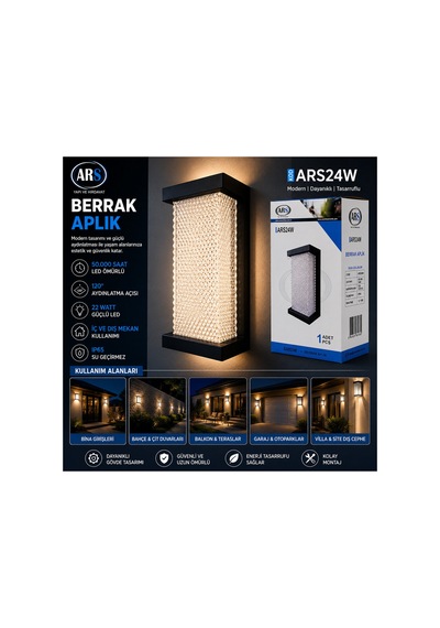 Ip66 50.000 Saat Led Ömrü 22w Berrak Led Aplik Duvar Lambası Ars-348954 5671 Diğer