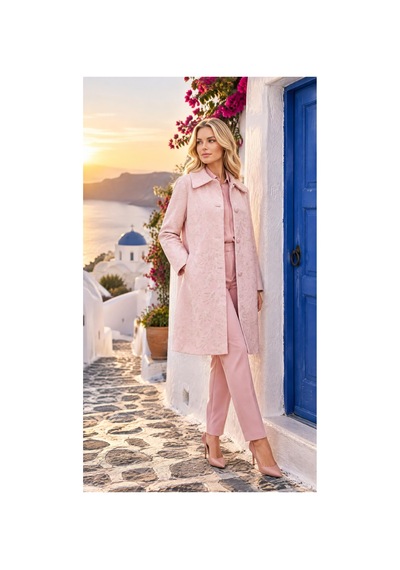 Lila Mare Tekstil Tasarım Kap Ceket Pembe Pembe