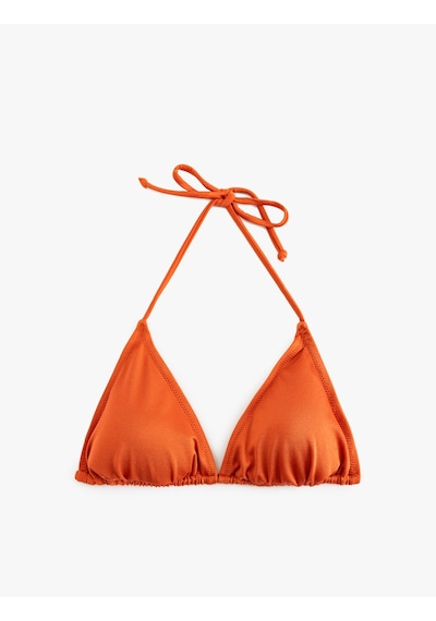 Koton Astarlı İpli Üçgen Bikini Üstü Kahverengi 5sak10050mm Kahve Kahverengi