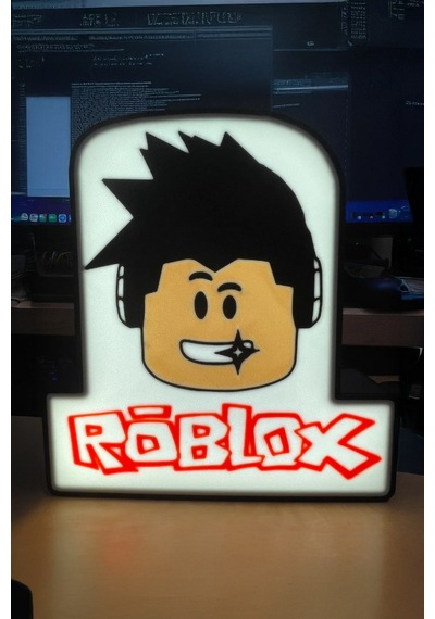 Roblox Temalı Şık Gece Lambası, Beyaz Renk, Çocuk Odası Dekorasyonu İçin İdeal Çok Renkli