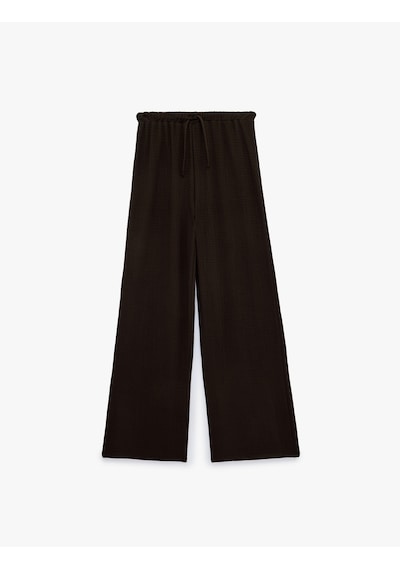 Koton Viskon Rahat Kalıp Yüksek Bel Bağcıklı Geniş Paça Pantolon Kahverengi 6sal40018ık Kahve Koton Viskon Rahat Kalıp Yüksek Bel Bağcıklı Geniş Paça Pantolon Kahverengi 6sal40018ık Kahve