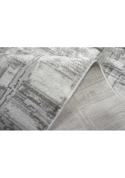 Sultan Zen Taş Desen Gri Modern Akrilik Makine Dokuma Salon Halısı - 6711-940 Beyaz