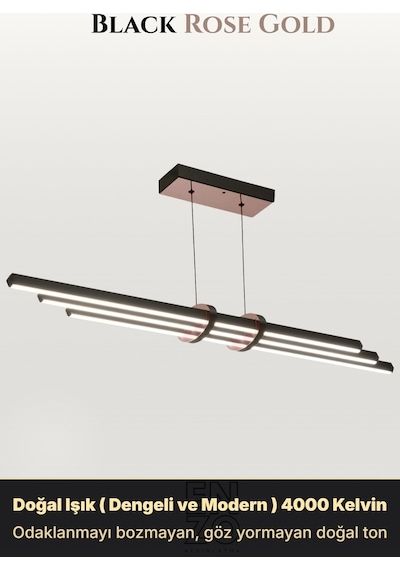 Cosmo Rose Gold Downlight Sarkıt Aşağı Yönlü Modern Led Linear Avize Doğal Işık