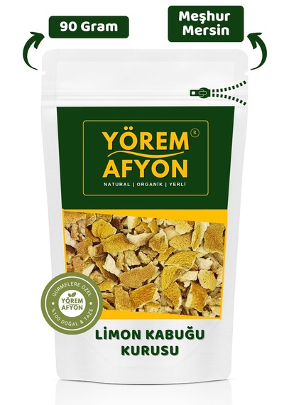 Yörem Afyon Meşhur Mersin Yöresinden Doğal Şifa Kaynağı Küp Kesim Limon Kabuğu Kurusu Citrus Limon 90gr. 90 G
