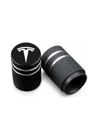 E-garaj Tesla Model Y Juniper İle Uyumlu Alüminyum Sibop Kapak Seti Siyah Renk 4 Adet