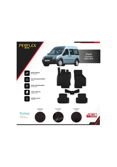 Ford Connect 2002-2015 3D Havuzlu Paspas