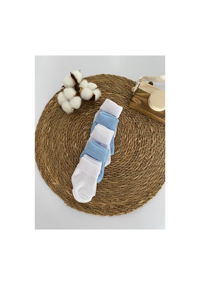 Glory Baby Organik Pamuklu Unisex 5'li Premium Yenidoğan Bebek Çorabı - Kutulu Beyaz-mavi Beyaz-mavi Glory Baby Organik Pamuklu Unisex 5'li Premium Yenidoğan Bebek Çorabı - Kutulu Beyaz-mavi Beyaz-mavi