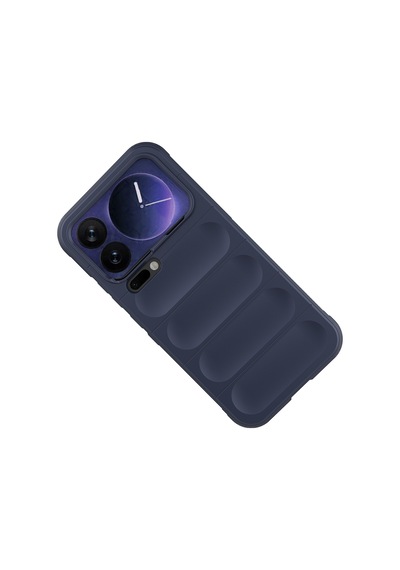 Maks Technology Mi 17 Pro Max Kılıf Esnek Tpu Oyuklu Arka Yüzey Tasarımlı Mkst Etnik Silikon Kapak - Lacivert