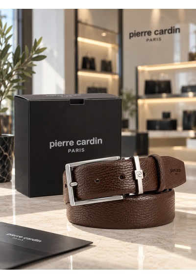 Pierre Cardin Erkek Kemer %100 Hakiki Deri Kahve Floater Deri Kemer
