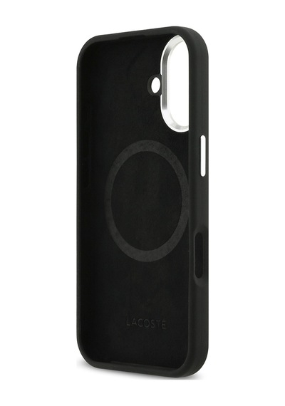 Apple Uyumlu iPhone 17 Kılıf Lacoste Lisanslı M-safeli İkonik Logolu Metal Kamera Çerçeveli Silikon Kapak Siyah Siyah