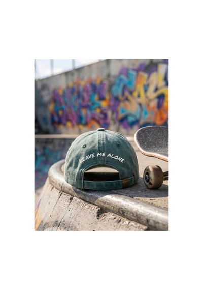 Emybox Unisex Arkası Baskılı Yıkamalı Pamuk Şapka -arkası Yazılı Ayarlanabilir Eskitme Vintage Kep. Navy