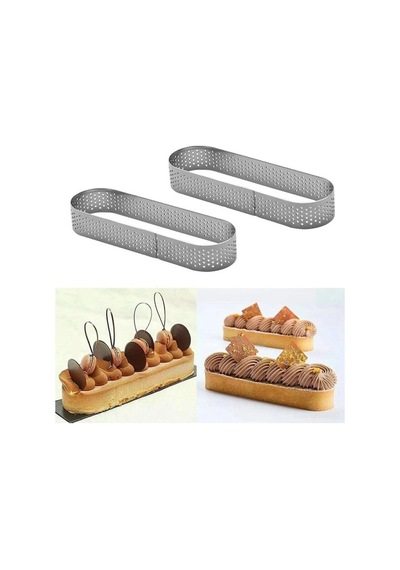 Oval Delikli Tart Kalıbı 12x4 Cm Paslanmaz Çelik Tart Halkası Profesyonel Tart, Mini Cheesecake Ve Fransız Pasta Kalıbı Diğer