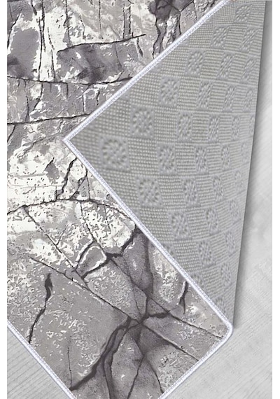 Rovigo Home Dijital Baskı Yıkanabilir Kaymaz Taban Salon Halısı Rvg0516 Gri