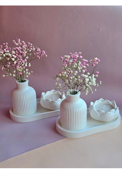 Bernami Mumluk Şamdanpinterest Pampas Vazo Set Lotus Tealight Mumluk Şık Sunum Altlığı Tv Ünitesi Mutfak Kış Bahçesi Raf Süsü Diğer