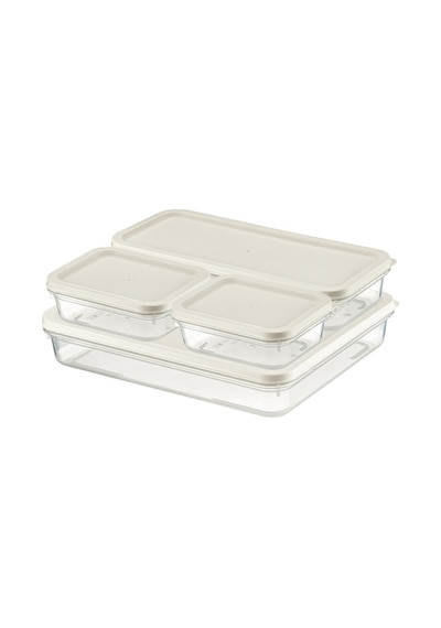 Ceronni Alfa Saklama Kabı 4lü Set No: 1 Bej Bej