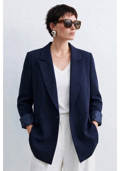 Barrels And Oıl Kadın Klasik Blazer Ceket - Lacivert Lacivert