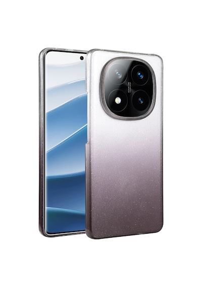 Mey İthalat Redmi Note 14 Pro 5g Glossy Kapak - Siyah Gümüş