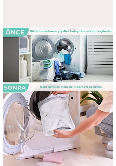Fermuarlı 3 Boy Küçük Orta Ve Büyük Bebek Kıyafet Perde Yıkama Torbası Perde Mutfak Tr Diğer