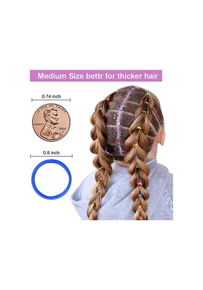 Ikoco Elastik Saç Bantları, Saç Örgü Kiti 1 Çift Dayanıklı Topsy Kuyruk Aletleri İle 2 Adet Saç Elastik Bant Kesici Ve 1000 Adet Karışık Renkli Kauçuk Saç Bağları Kızlar Kadınlar İçin