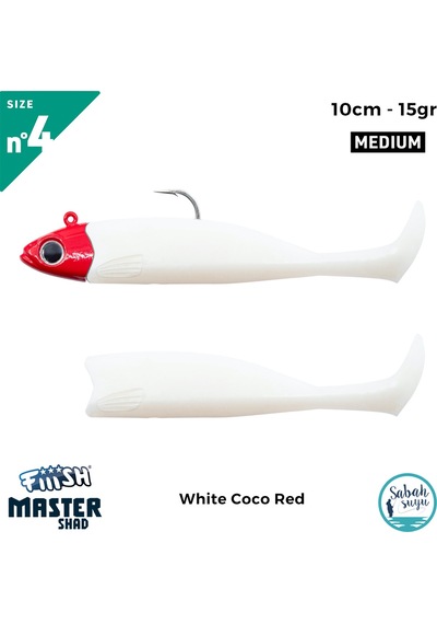 Fiiish Master Shad Ms100/4 Ms4520 Combo Medium 10cm 15gr White Coco Red