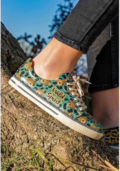 Kadın Vegan Deri Çok Renkli Günlük Sneakers - Wild Spirit Tasarım