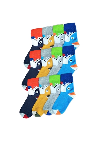 Ekinoks Socks Ekinoks Erkek Çocuk Figürlü Soket Çorap 12 Li Paket Asorti