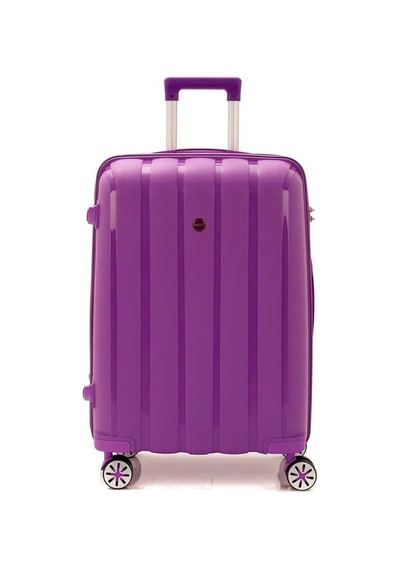 Mçs Bavul Büyük Ve Orta 2li Set Kırılmaz Silikon Valiz V305 Mor