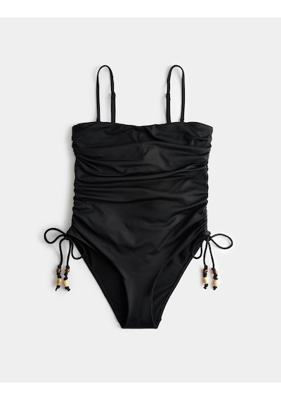 Marks & Spencer Bandeau Büzgü Detaylı Mayo T52001184S Siyah