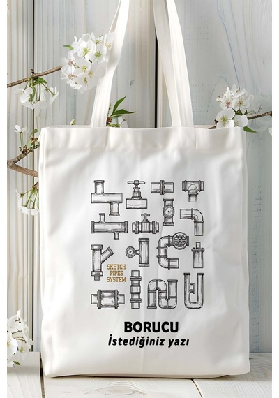 Art Hediye Borucu Baskılı Bez Omuz Çantası Kişiye Özel Model 1 Çok Renkli