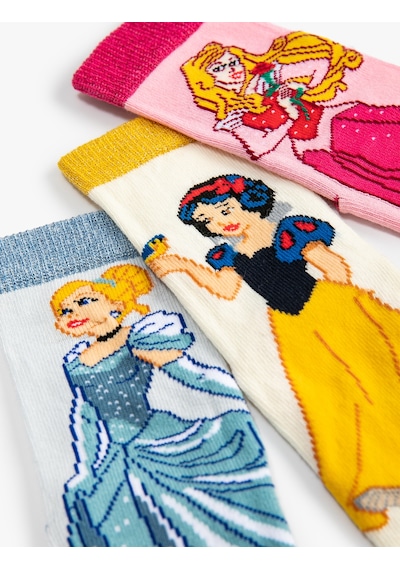 Koton Disney Prenses Çorap Lisanslı 3'lü Multıcolor 4wkg80019aa Mavi