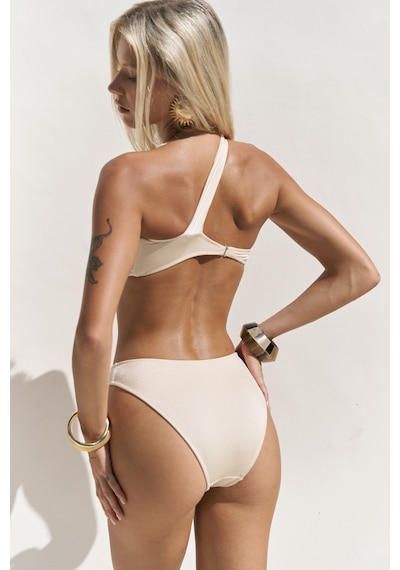 Mai Collection Mai Studios Co. Balisya Tek Omuz Asimetrik Bej Bikini Üstü Bej