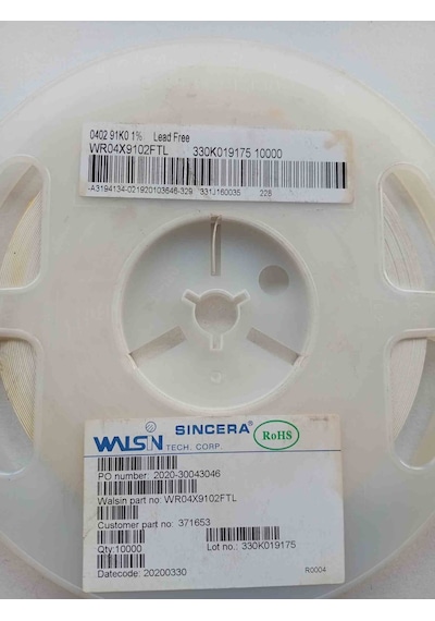Wr04x9102ftl 91k0 402 Smd Direnç 1000 Adet