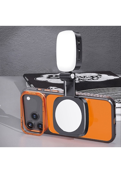Lenyes Cr211 360 Dönebilen Bataryalı Magnetik Telefon Üstü Aydınlatma Yayın Işığı Siyah